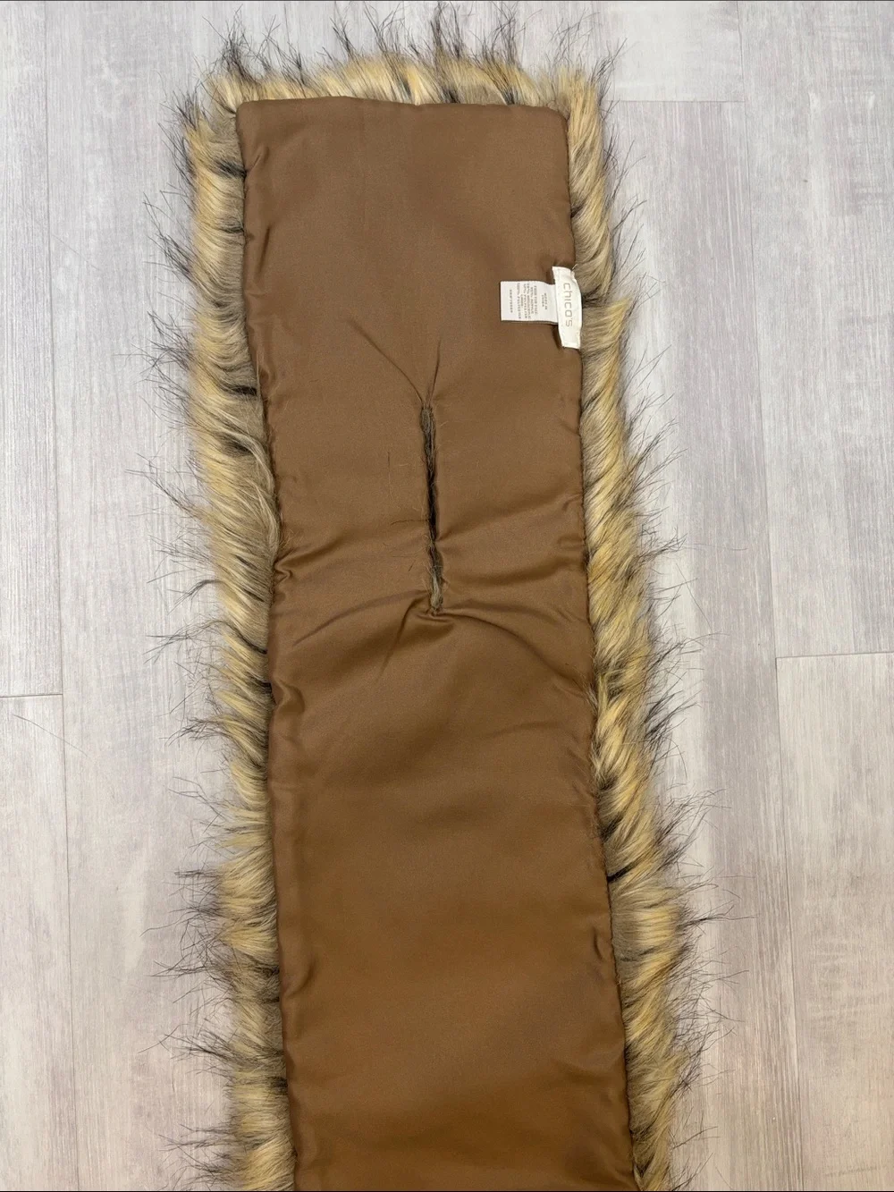 Chico's Faux Fur Scarf in Golden Brown
